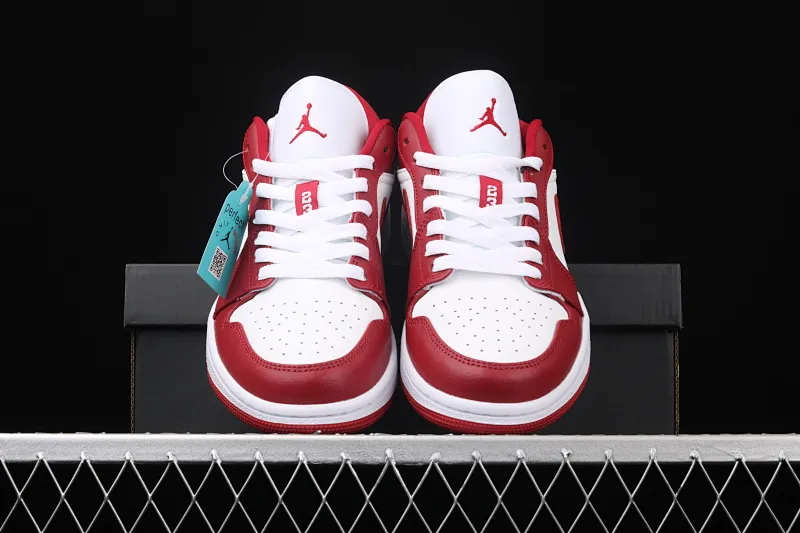 All categories Air Jordan Jordan series basketball shoes Air Jordan 1 Low New version Air Jordan 1 Low AJ1 Joe 1 low top leather white and red cultural and leisure sports sneakers 558553-611